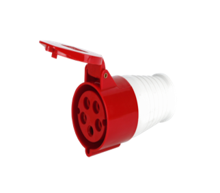 Hanging socket 16A 5P (SF-215) IP44 red