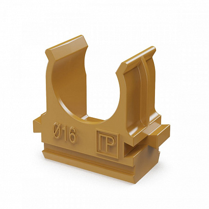 Крепёж-клипса для труб АБС-пластик бук d16 мм (100шт/2000шт уп/кор) Промрукав