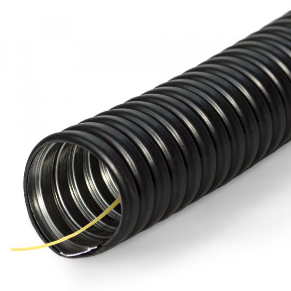 Промрукав metal+plastic pipe with rope black 32 mm (25 m)