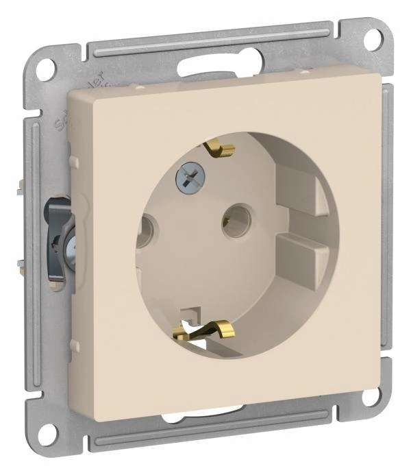 Schneider Atlas Վարդակ Հողանցումով Բեժ