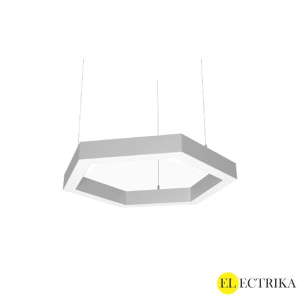 Electrica լեդ ջահ ալյումինե (KS-HP) 34W 4000K 400մմ վեցանկյուն սպիտակ