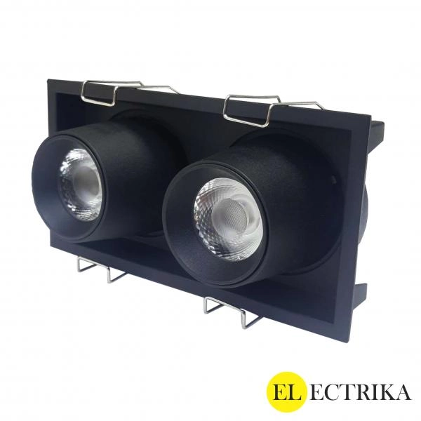 Electrica լուսատու (S7716BK) ներկառուցվող շարժական 2x8W 4000K ուղղանկյուն սև